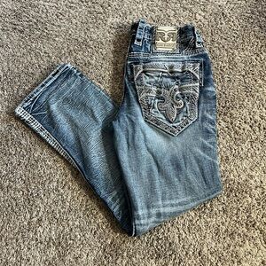 Men’s Rock Revival Sleets Relaxed Taper Jeans size 32 Y2K 2000’s